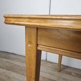 Rectangular coffee table in beech and oak from the 70s