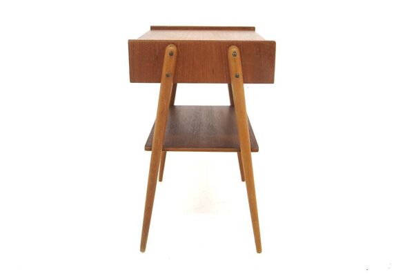 Table de chevet scandinave en teck, AB Carlströms, Suède, 1960