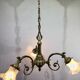 3-light chandelier in bronze and glass tulips