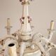Large hand-painted gilded chandelier mangani ceramiche porcelain