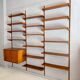 Large modular teak wall system by Kai Kristiansen, Denmark, 1960s