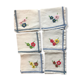 Set of 6 embroidered towels