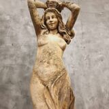 Statue de jardin ancienne en pierre sculpture française hauteur 175 cm