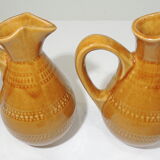 Pair of vintage stoneware pitchers