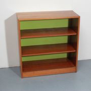 1960s bookcase with green back panel