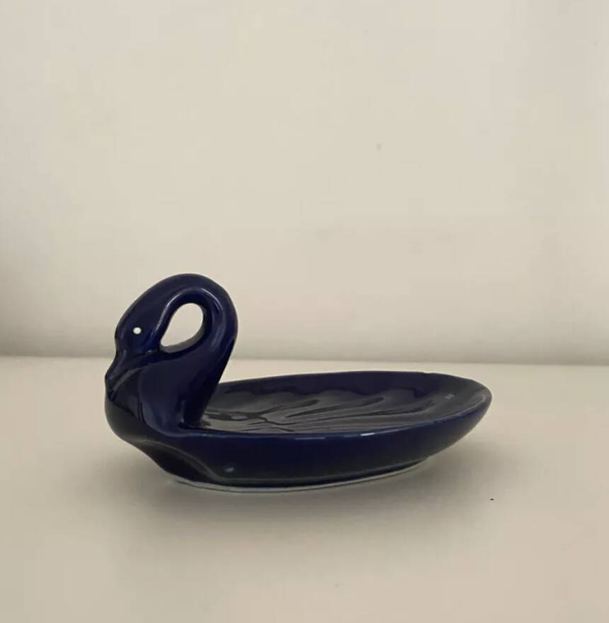 Porte savon cygne bleu