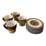 Longchamp brown and yellow coffee service