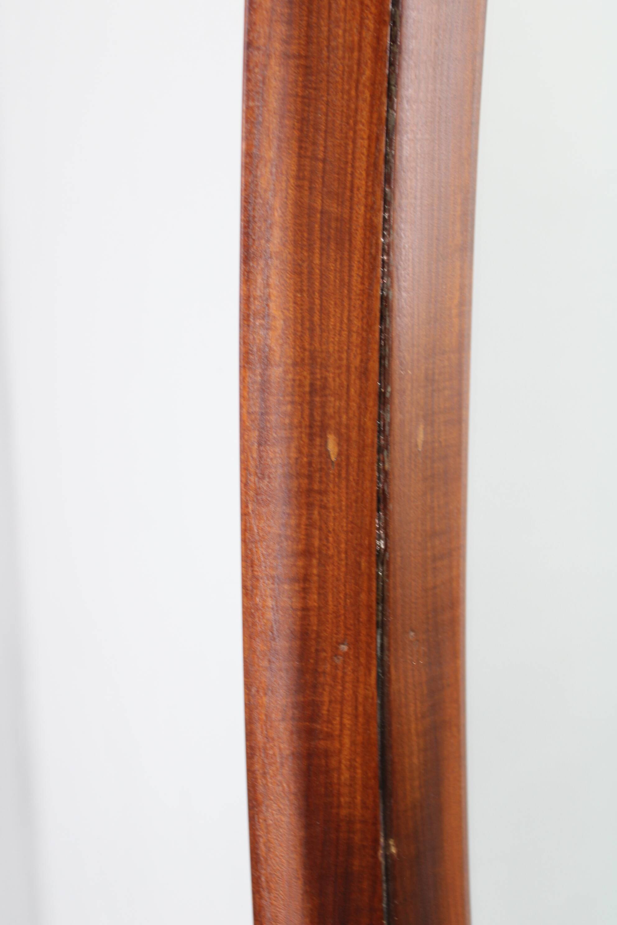 Italian mid-century oval teak wall mirror, 1980s