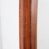 Italian mid-century oval teak wall mirror, 1980s