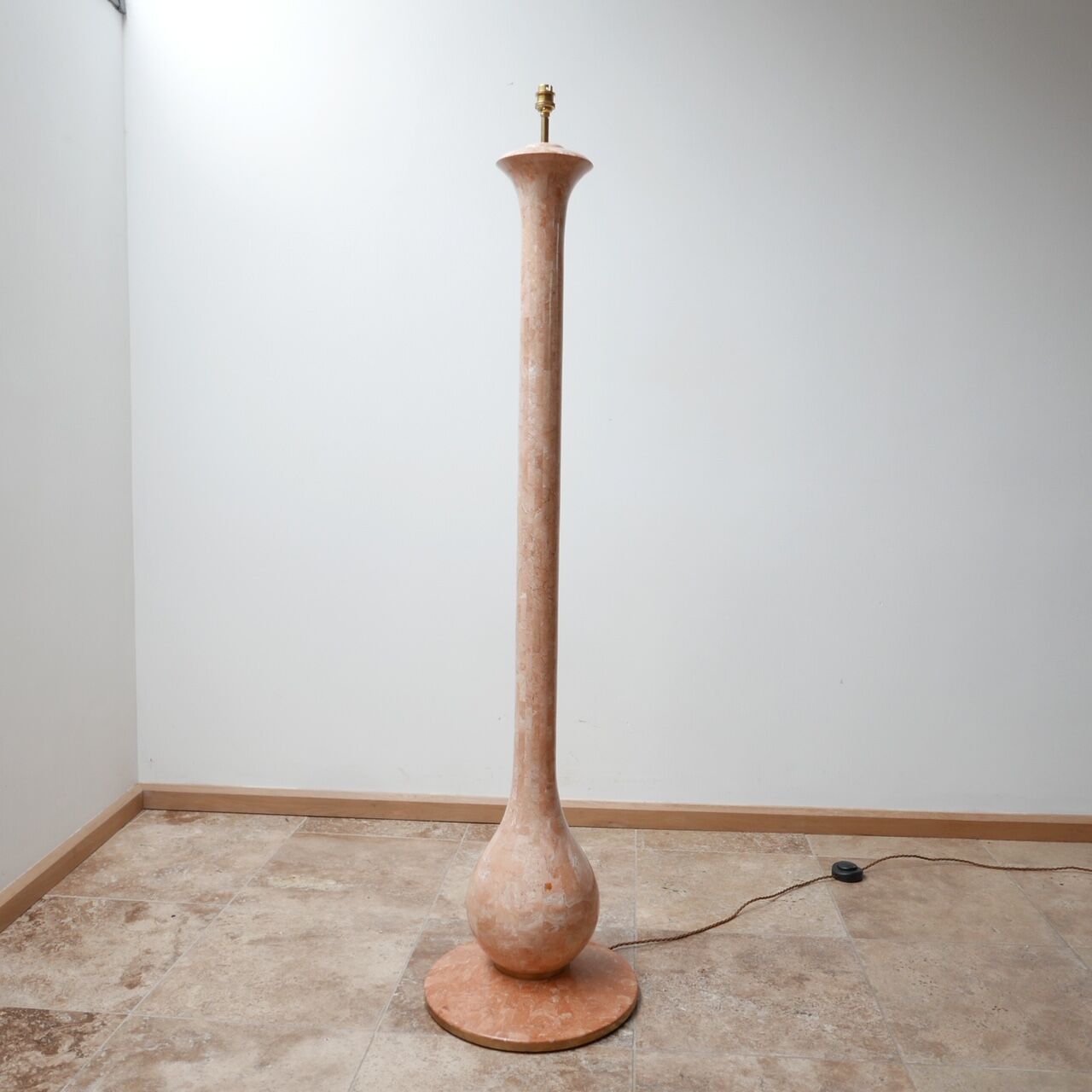 Tessalated pink marble floor lamp
