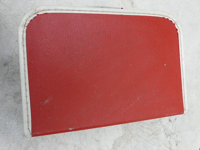 Red and white vintage child's suitcase