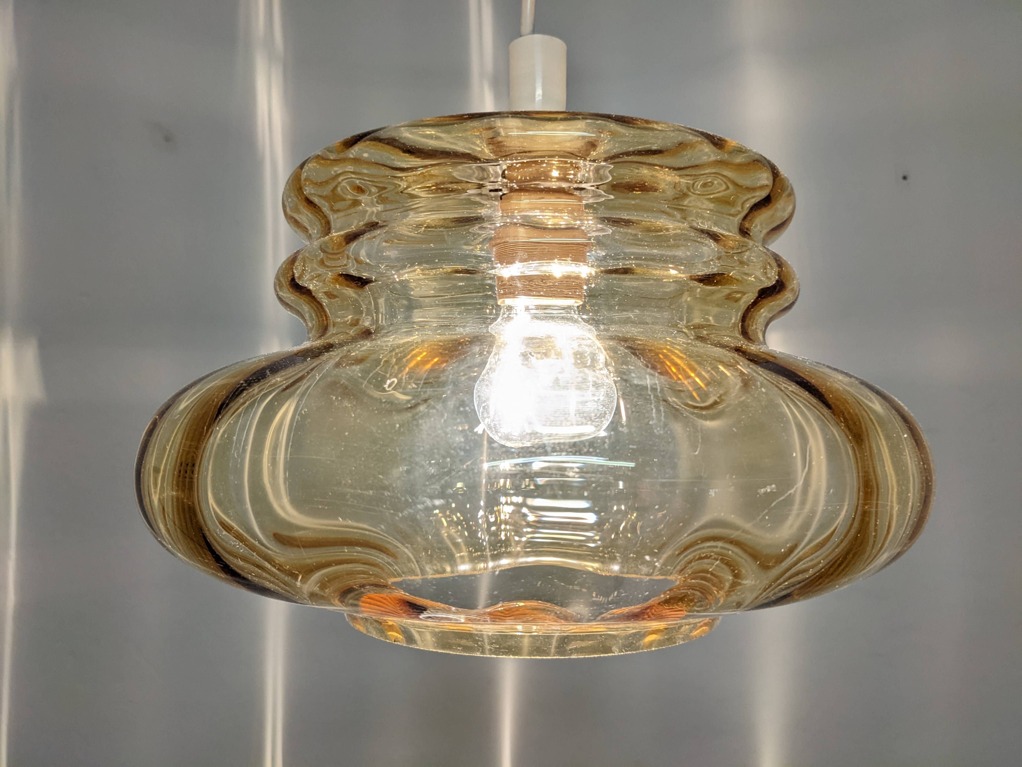 Amber crystal pendant lamp from the 60s/70s