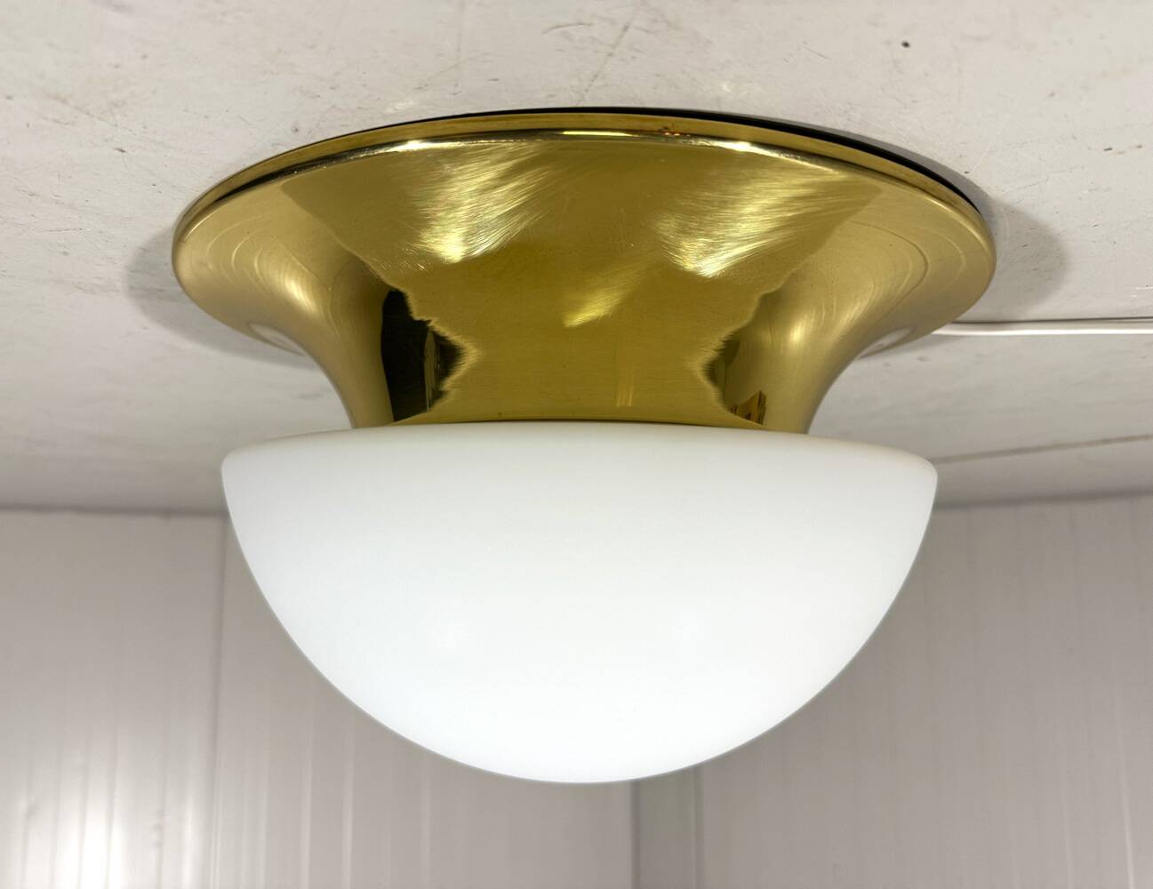 Glashütte Limburg ceiling lamp brass & satin glass