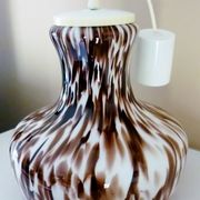Pendant light in white opal glass with black speckles, 1960s/1970s