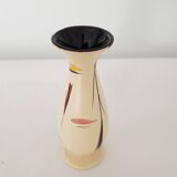 Ceramic vase with geometric shapes decoration signed Martine