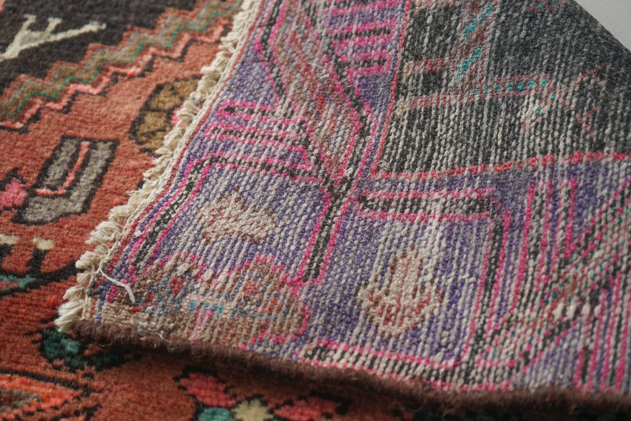 Unusual Signed Hand woven vintage rug - Tribal with animal motifs