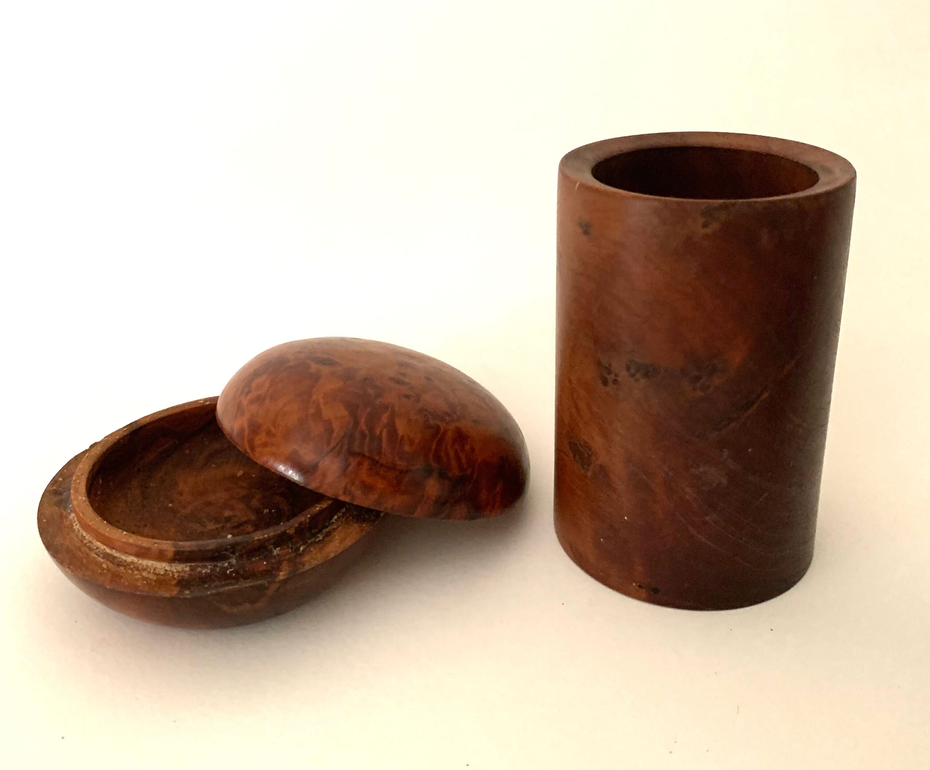 Walnut magnifying glass desk set