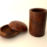 Walnut magnifying glass desk set