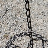 Vintage floor lamp from the 50s in blackened iron in the shape of a chain