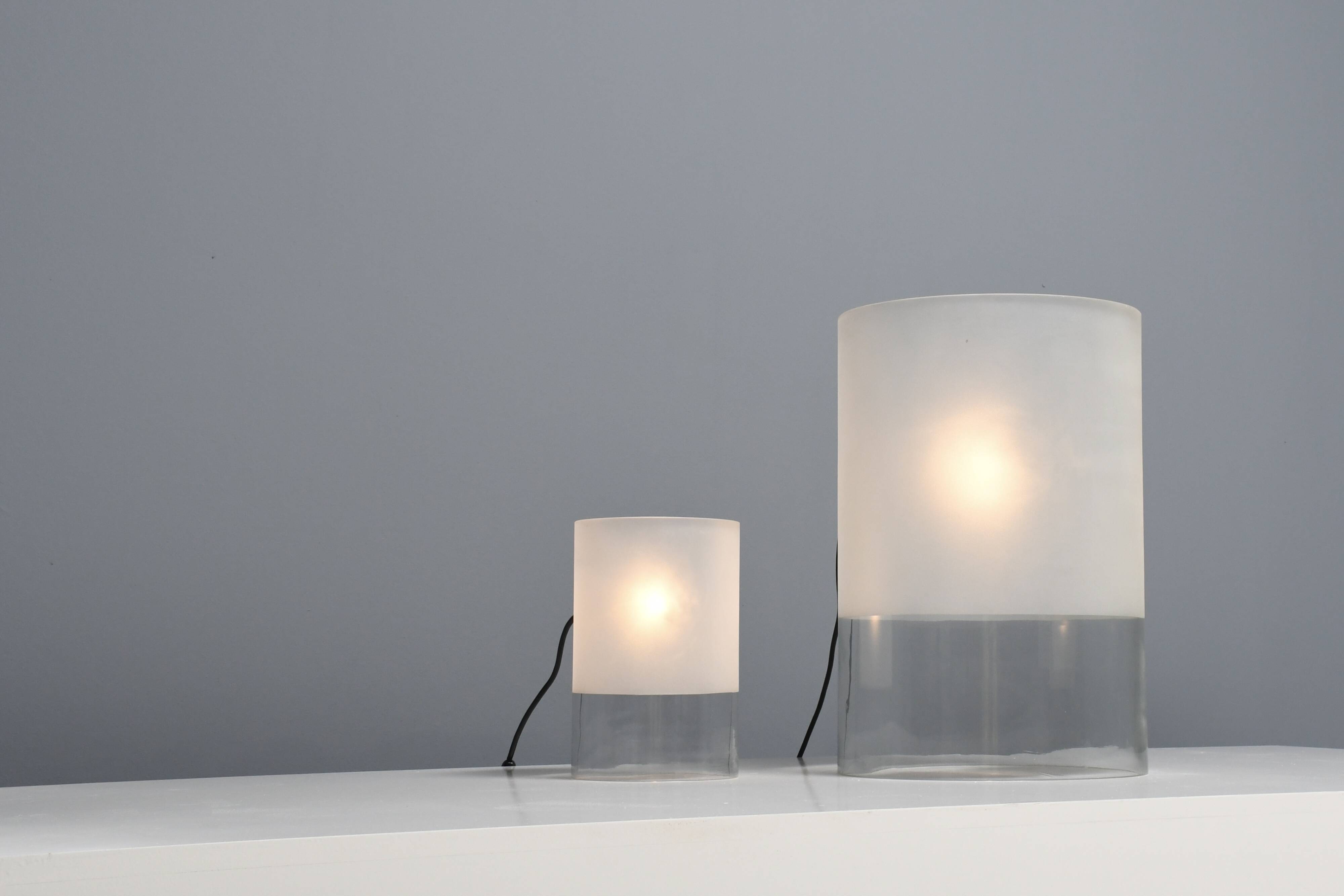 Set of Fontana Arte ‘Fatua' Glass Table Lamps by Guido Rosati, Italy 1972