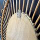 Almond rattan mirror from the 1960s
