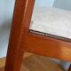 Scandinavian chair wood mahogany color and skai white