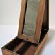 Wooden jewel box with patinated mirror early 20th century