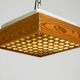 Beautiful 1970s square ceiling lamp made of pine wood by Alda Sweden