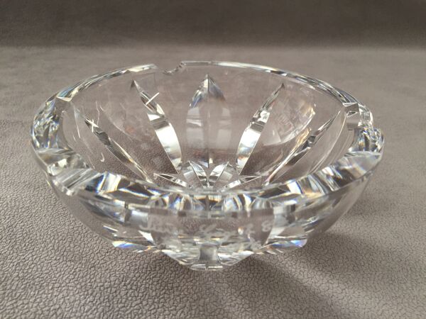 Cendrier vintage en cristal massif signé pierre gage 1951-1976 design art