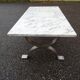 Coffee table in marble and vintage steel design from the 70s