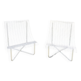 Paire fauteuils filaires 1980