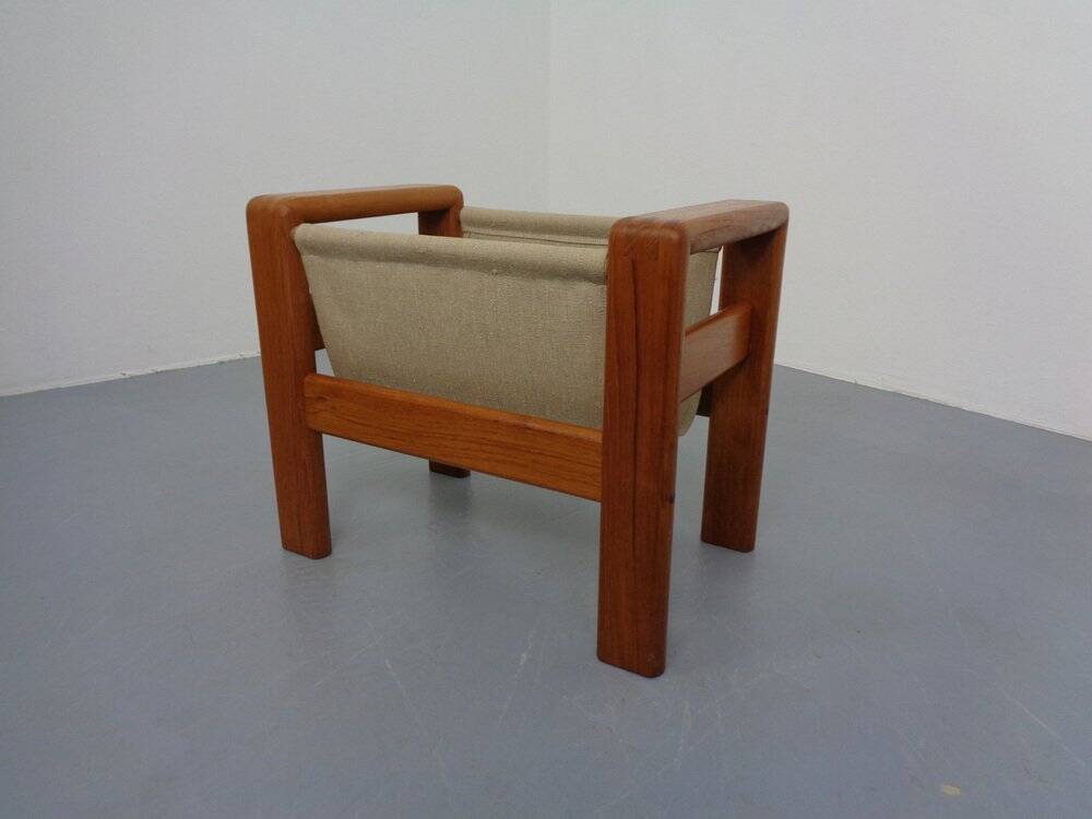 Danish Solid Teak Magazine Rack, 1960s