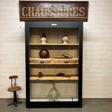 Patinated chestnut cabinet bookcase