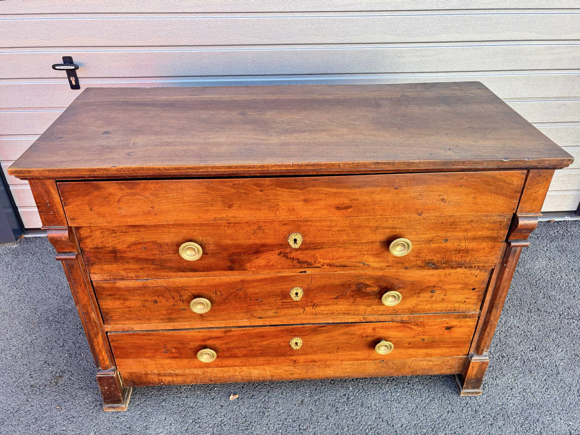 Antique solid wood chest of drawers – Empire style