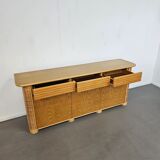 Wood / bamboo / rattan sideboard Roberti Rattan 1970s stunning condition