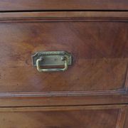 Louis Philippe style chest of drawers with 4 drawers in solid walnut and marble, 1900-1950.