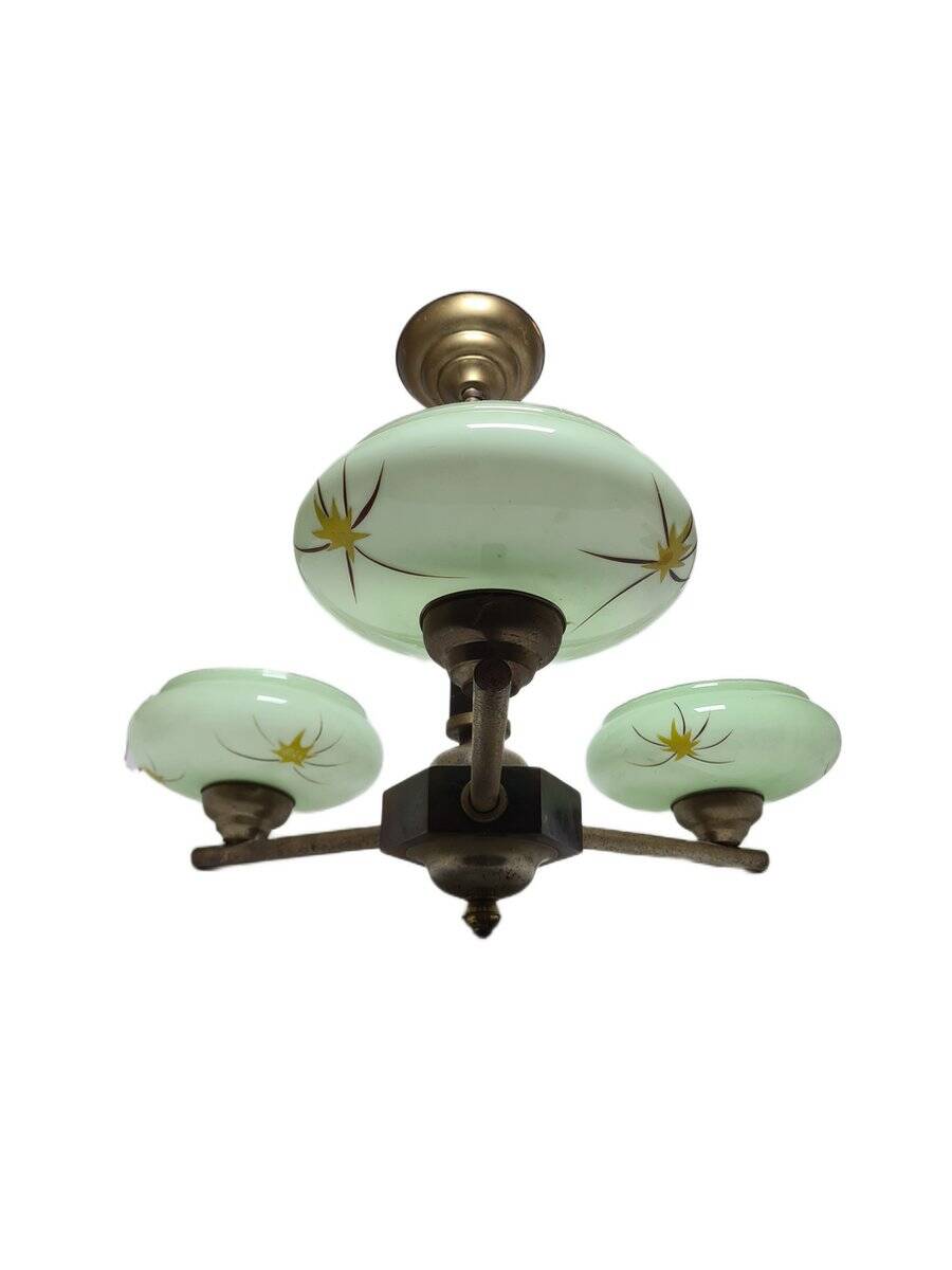 Art Deco style bakelite chandelier, Poland, 1950s