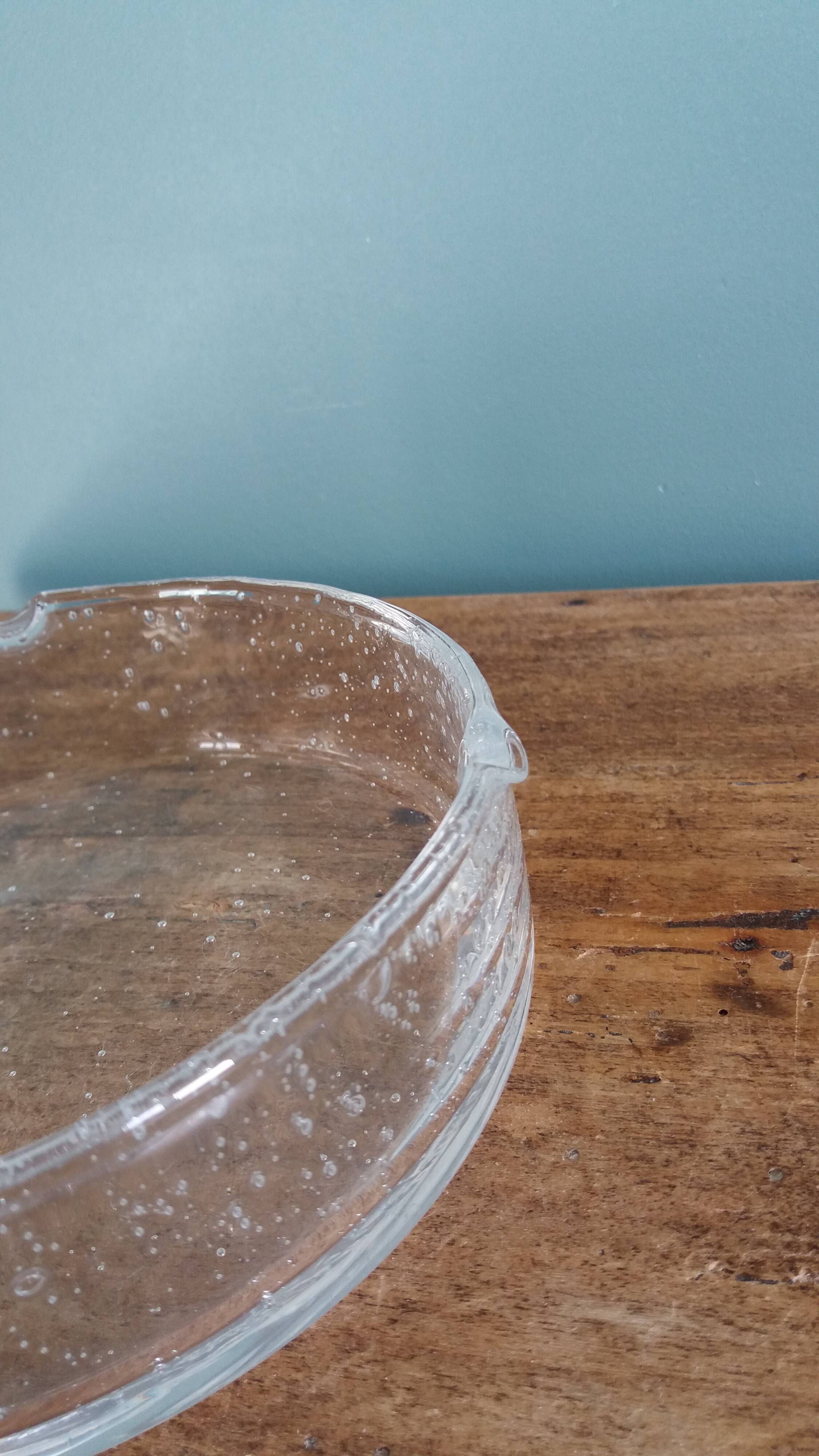 Cendrier ou vide-poche en verre bullé artisanal