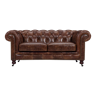 Brown leather Chesterfield sofa