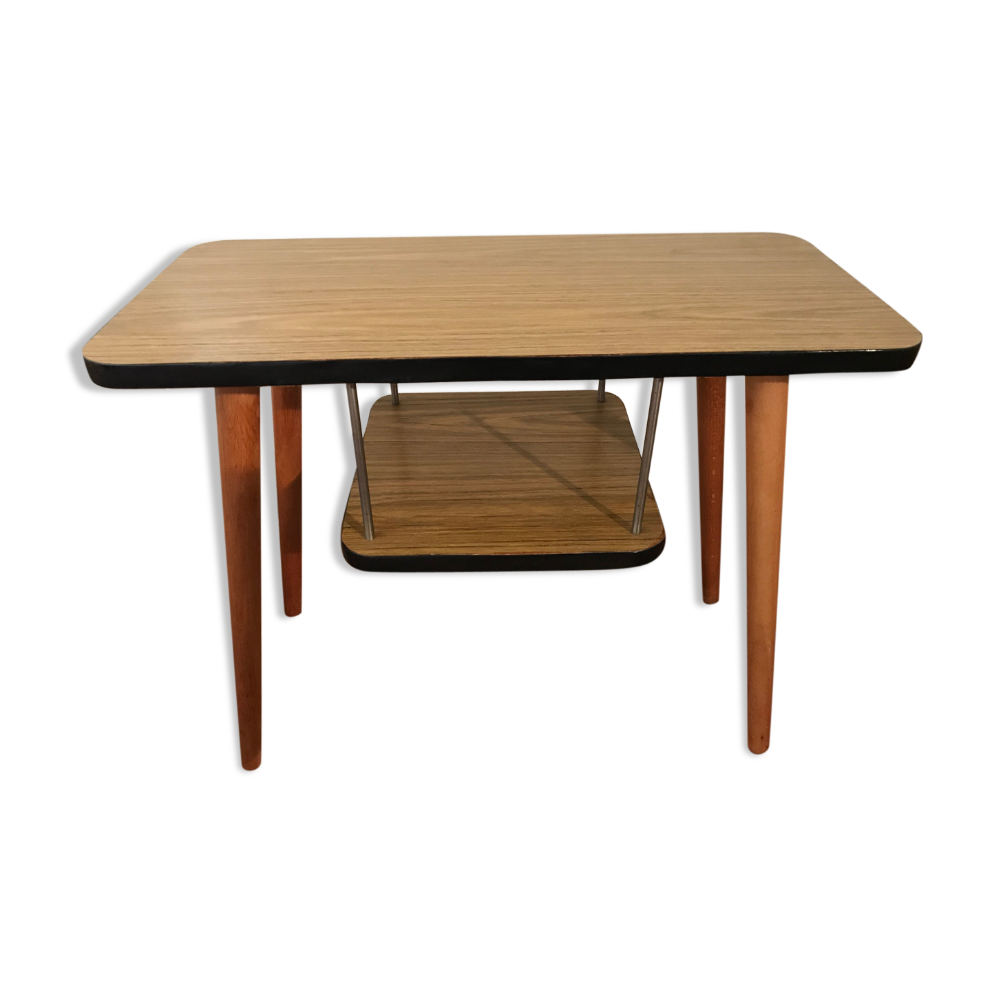 Two-plated formica side table