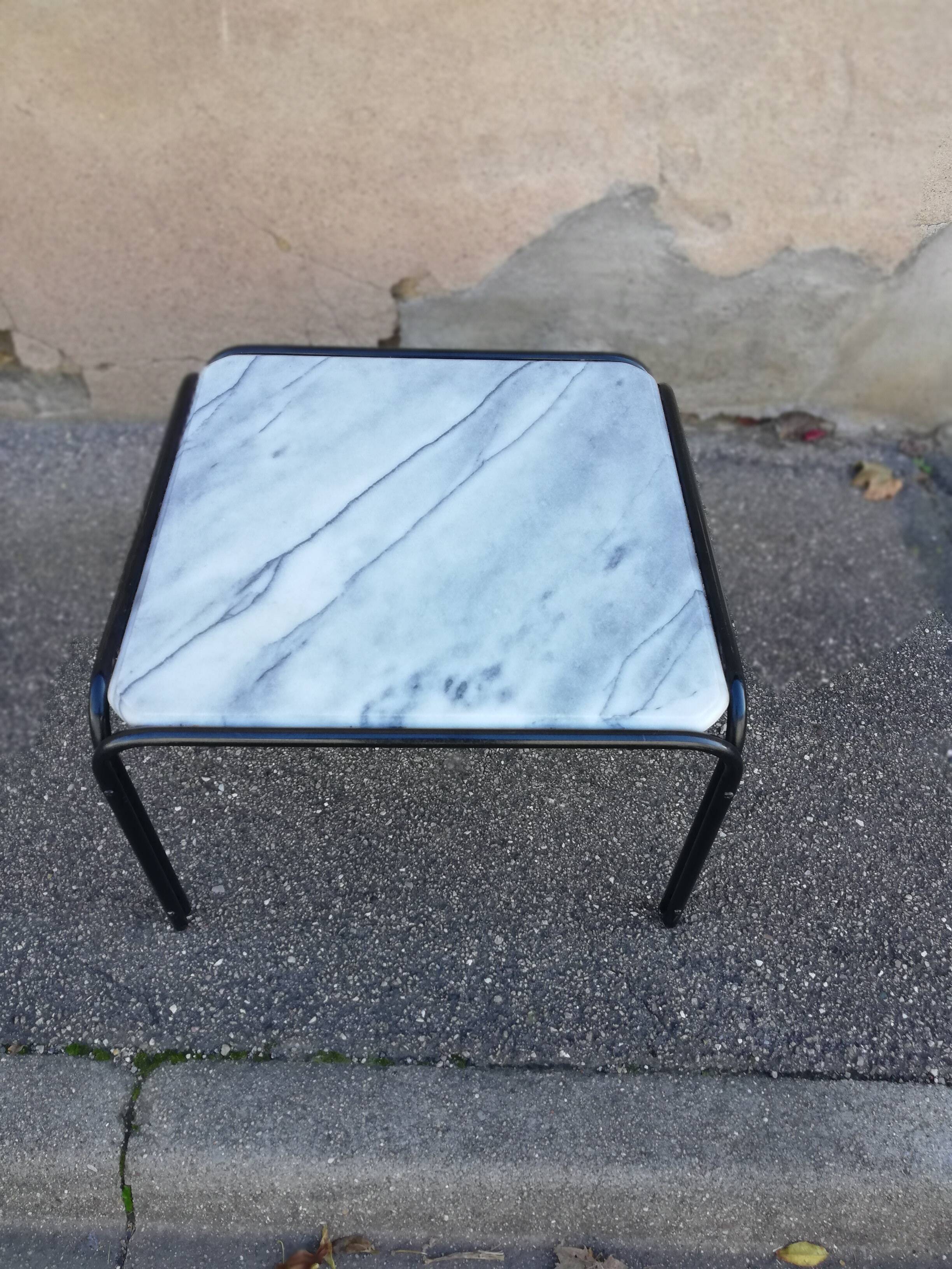 Table basse vintage marbre blanc