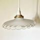 Pendant light with clear and frosted glass bowl