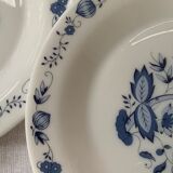 3 bowls and 5 blue plates