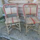 Pair of vintage rattan bistro chairs