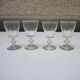 4 anciens verres à pied en cristal de style caton - h10 cm