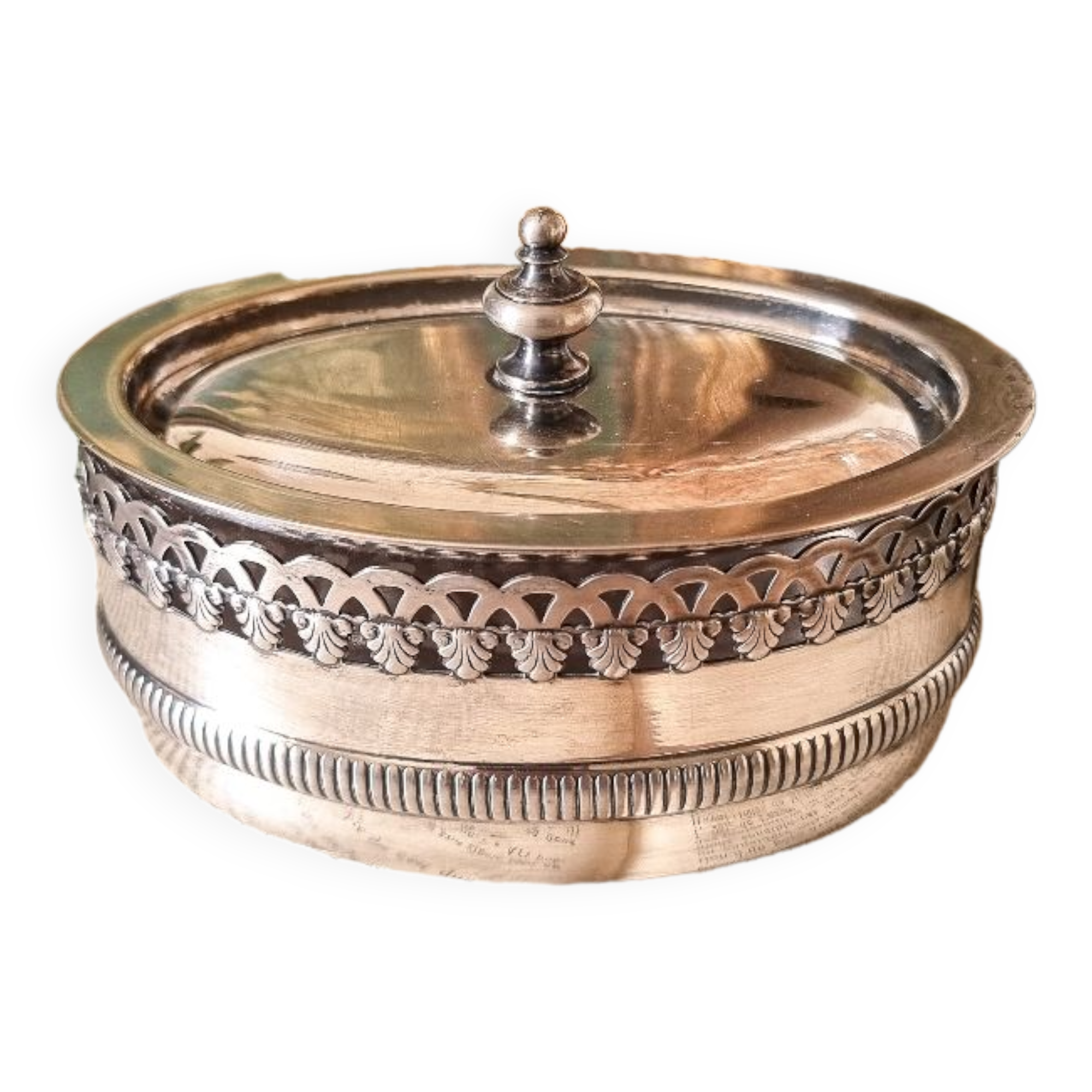 Silver-plated metal sugar bowl, Henri X style