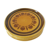 Lot 4 flat plates Boch la Louvière vintage 60
