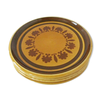 Lot 4 flat plates Boch la Louvière vintage 60