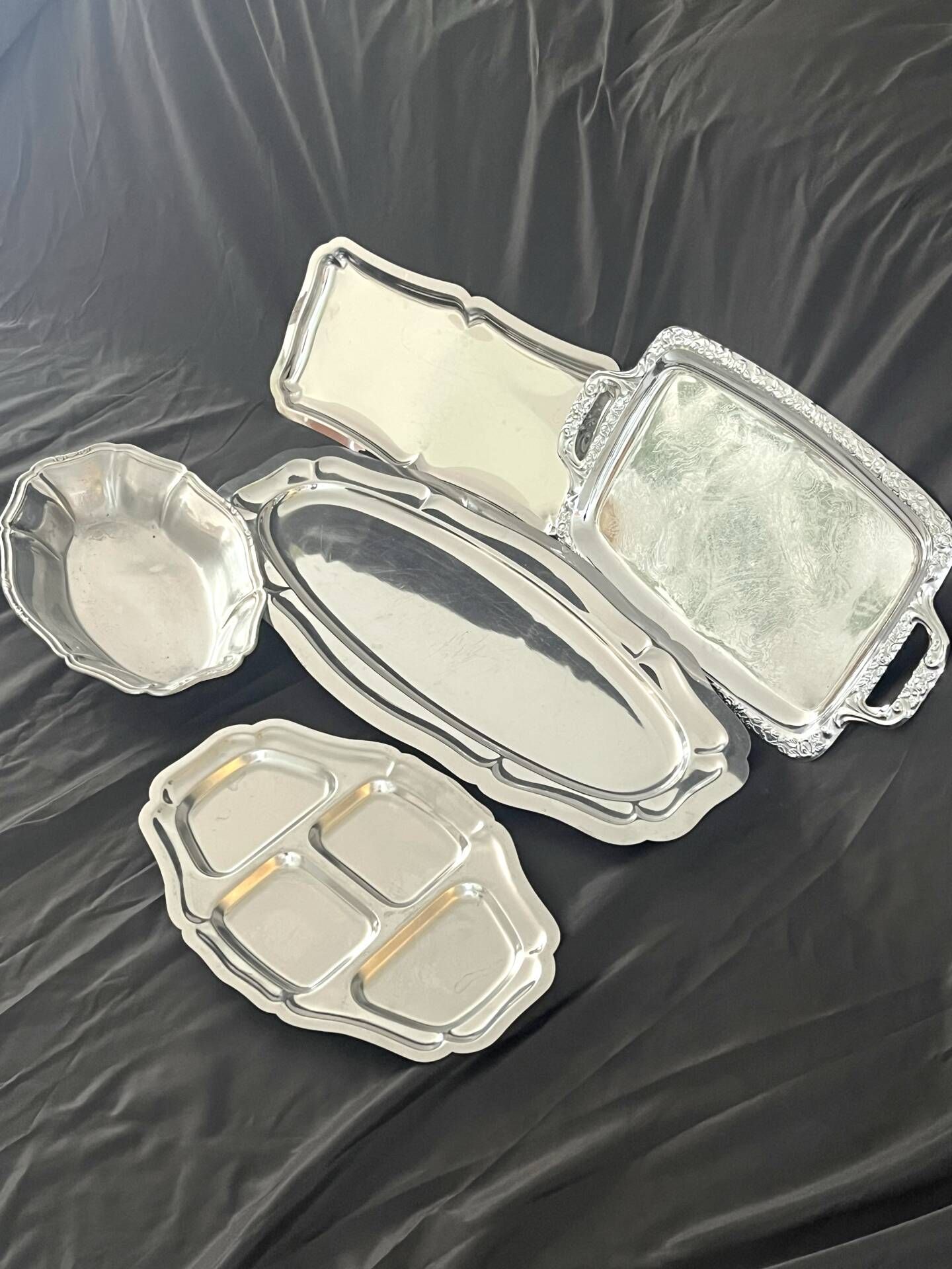 Serving Tray Set of 5, 1960s French Mid Century Tableware,
