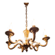 Stunning 6-arm brass chandelier